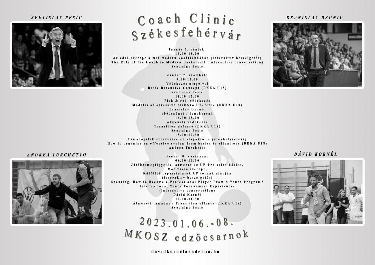 Kredit pontokat érő edzőtovábbképzést szervez a Dávid Kornél Kosárlabda Akadémia